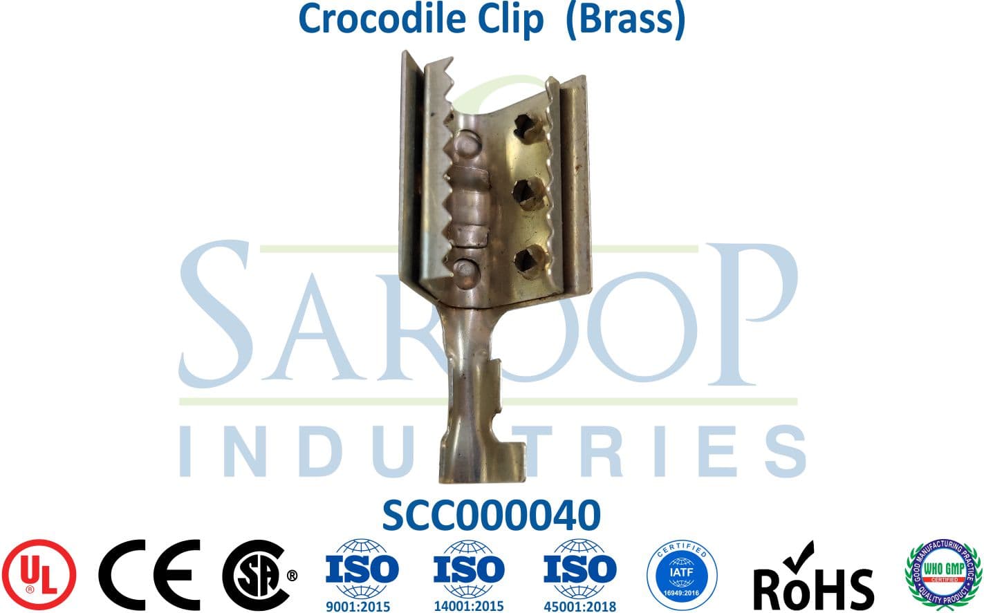 Crocodile Clip (Brass) - SCC000040 - 1