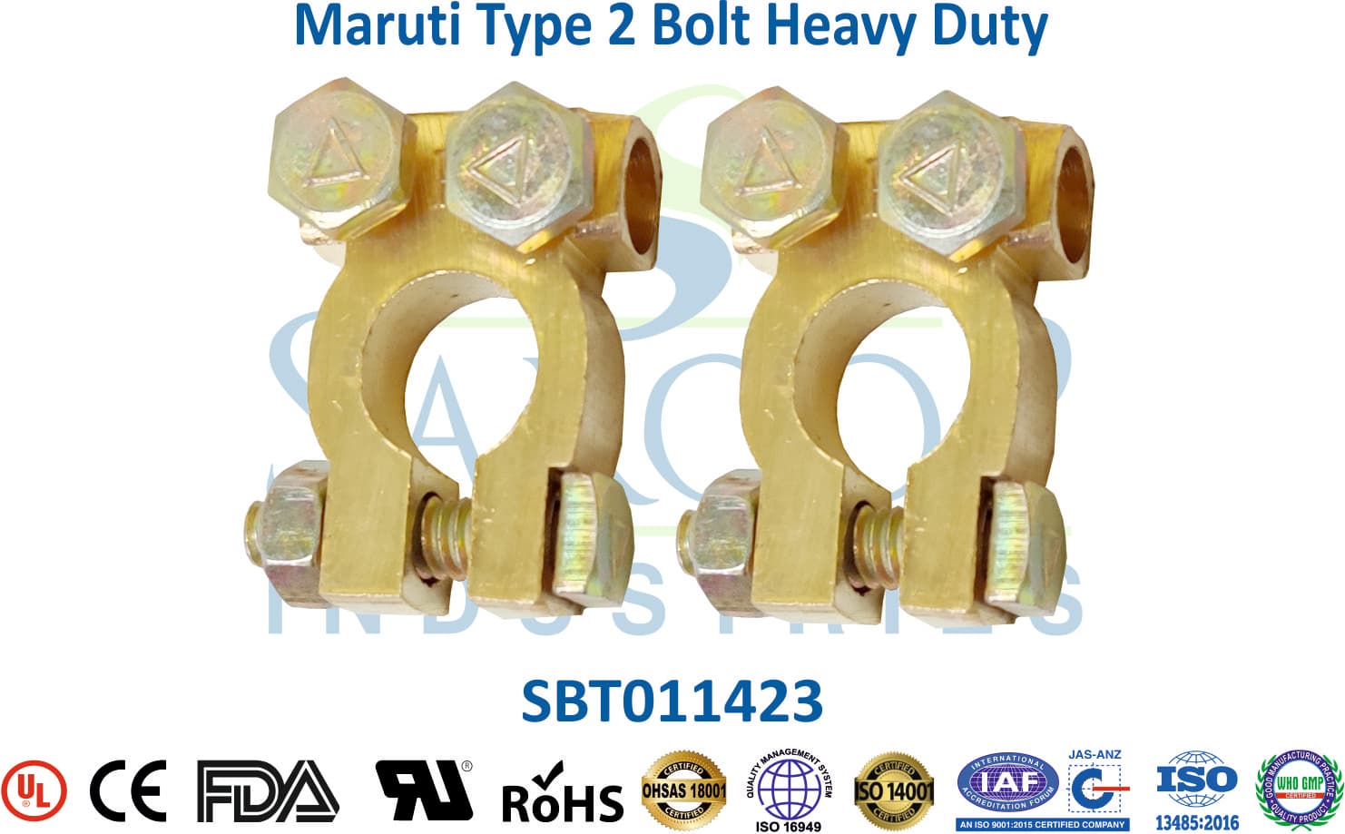 Brass Battery Terminal - Maruti Type 2 Bolt Heavy Duty (SBT011423) - 1