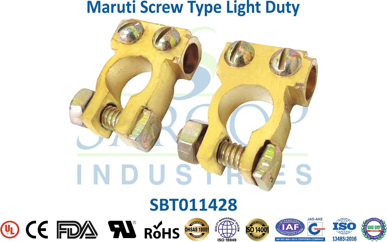Brass Battery Terminal - Maruti Screw Type Light Duty (SBT011428) - 1