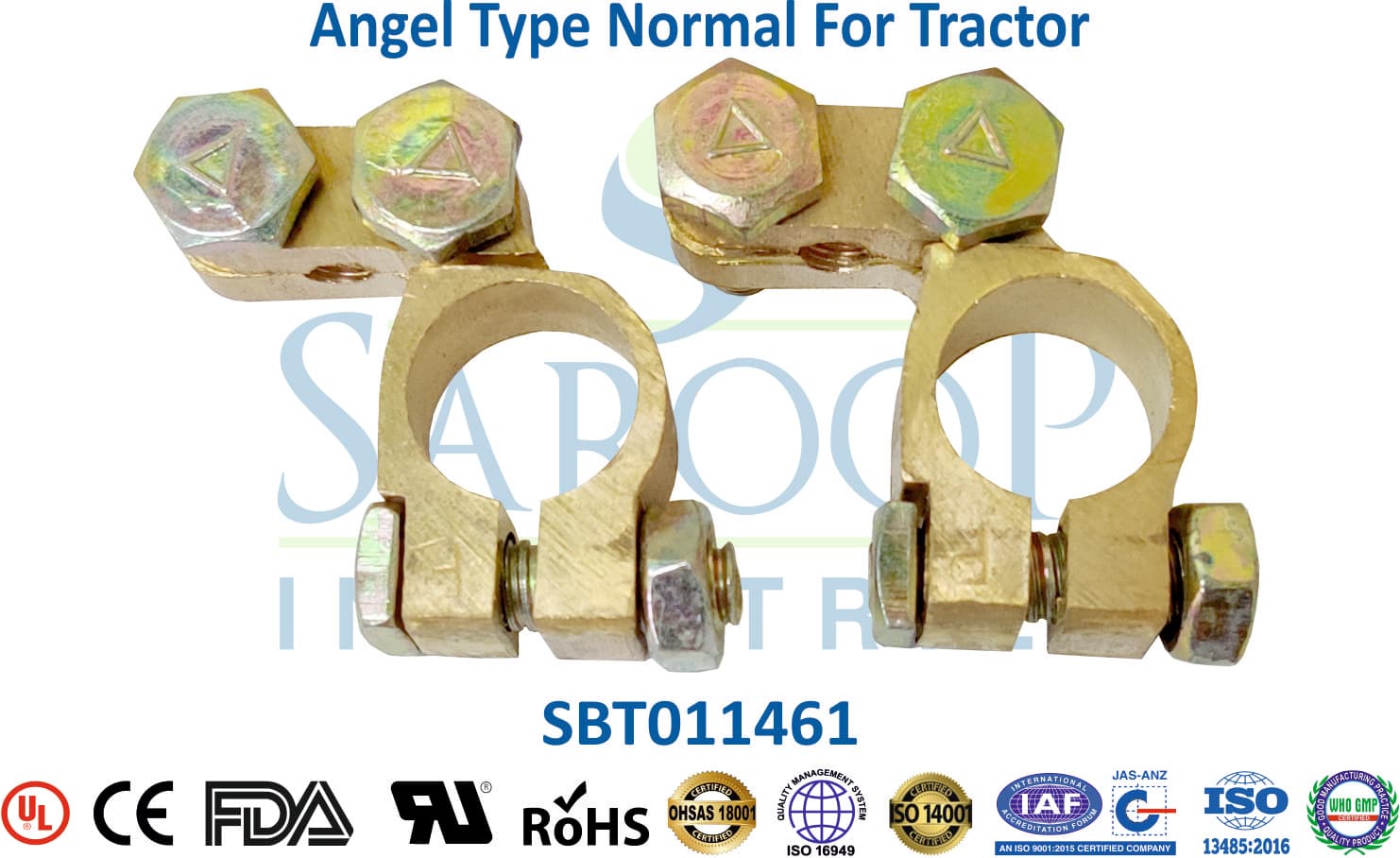Brass Battery Terminal - Angel Type Normal For Tractor (SBT011461) - 1
