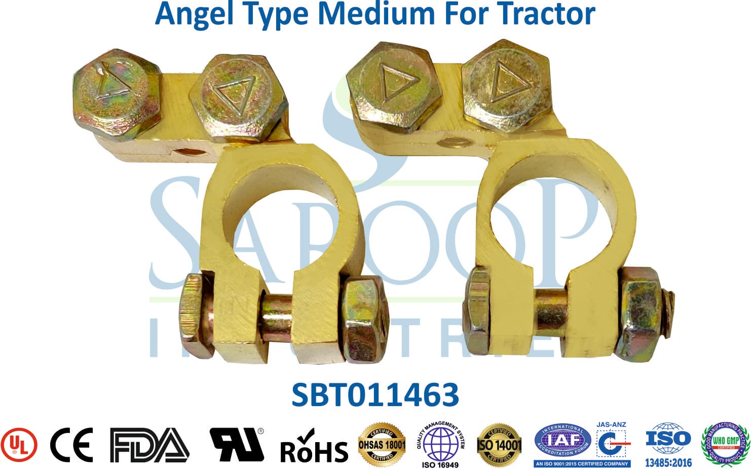 Brass Battery Terminal - Angel Type Medium For Tractor (SBT011463) - 1