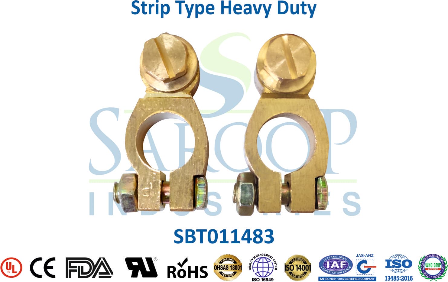 Brass Battery Terminal - Strip Type Medium Duty (STP HD) (SBT011483) - 1