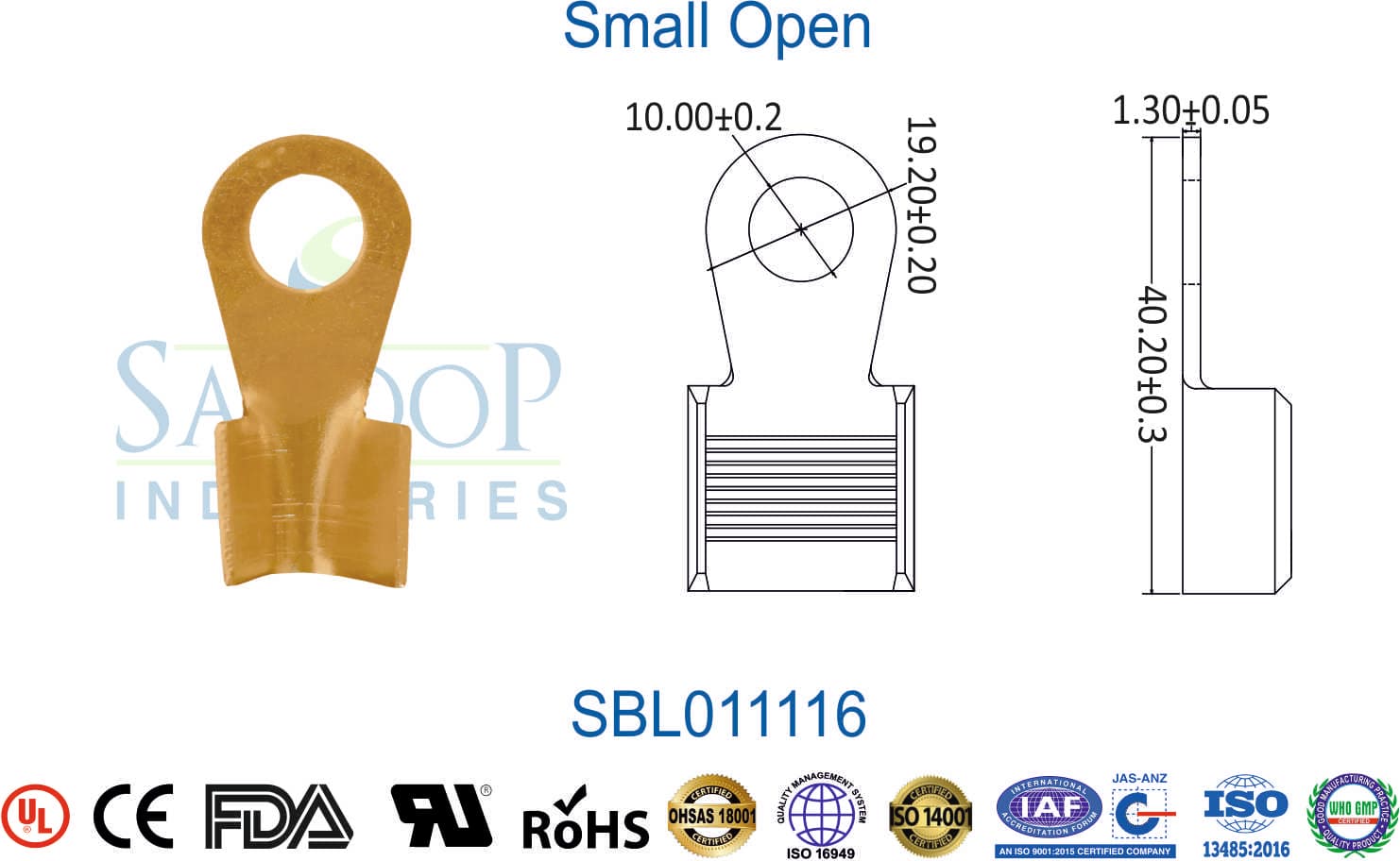 Brass Lug - Small Open (SBL011116) - 1