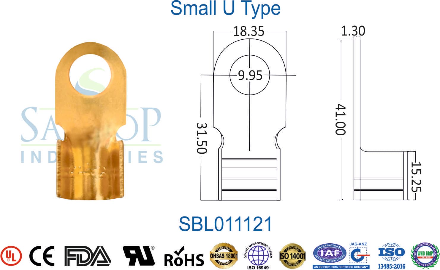 Brass Lug - Small U Type (SBL011121) - 1