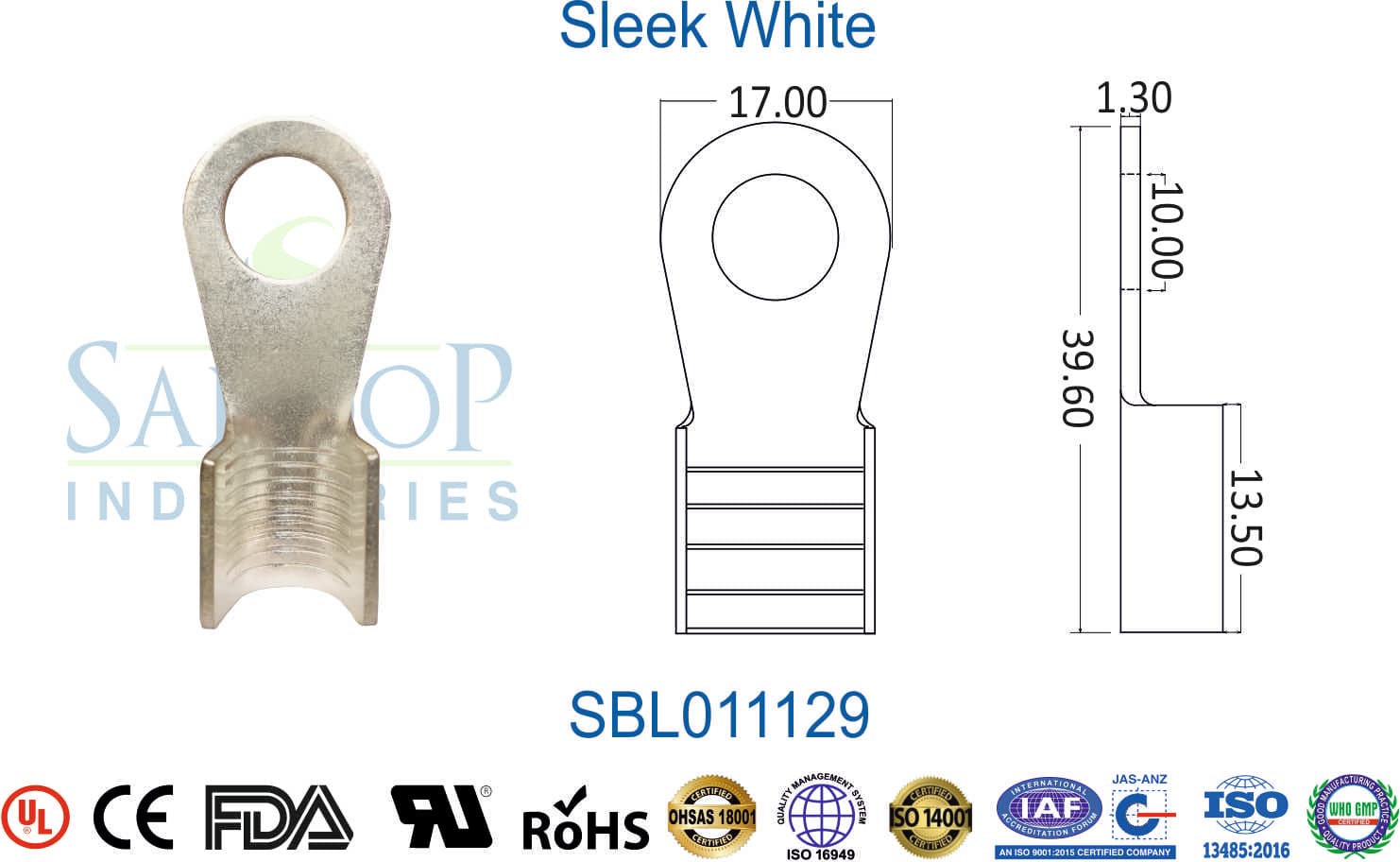 Brass Lug - Sleek White (SBL011129) - 1