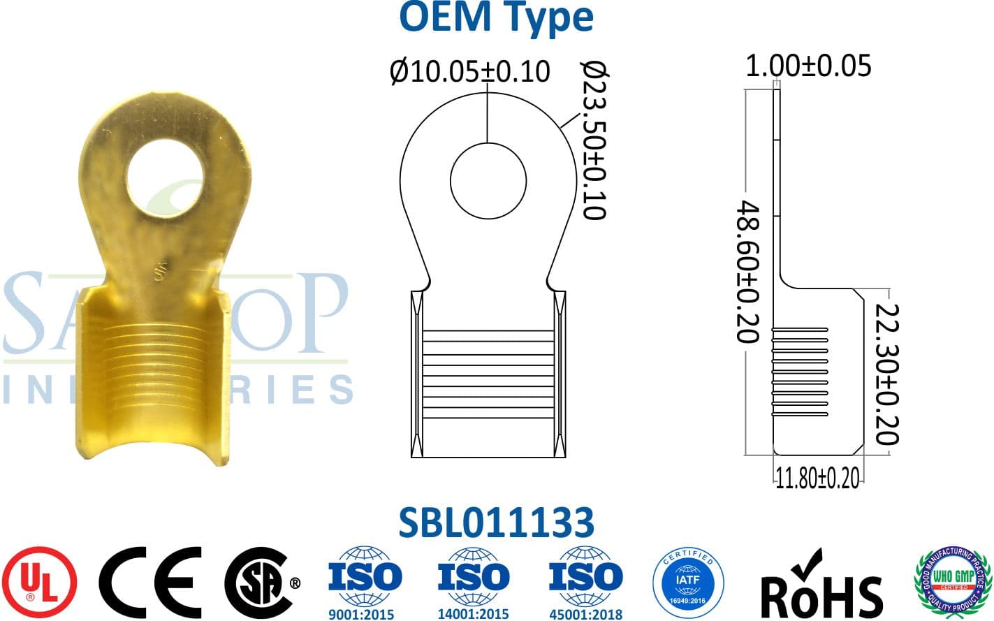 Brass Lug - OEM Type (SBL011133) - 1