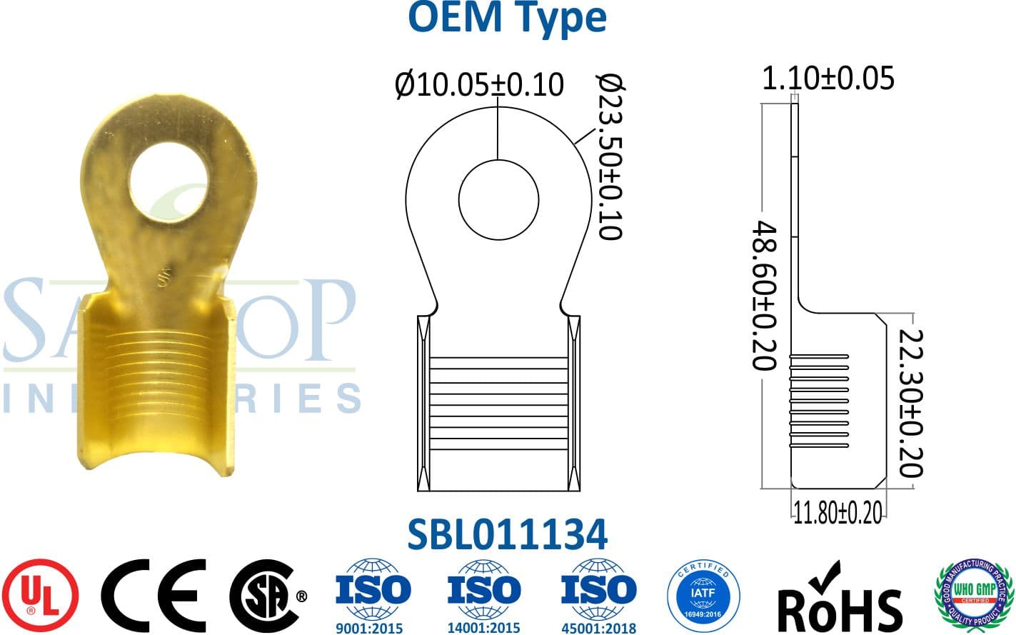 Brass Lug - OEM Type (SBL011134) - 1