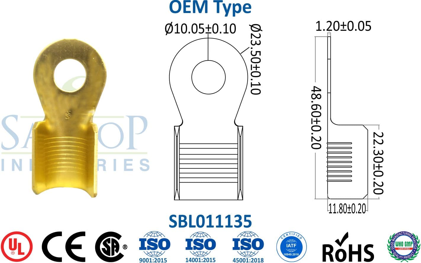 Brass Lug - OEM Type (SBL011135) - 1