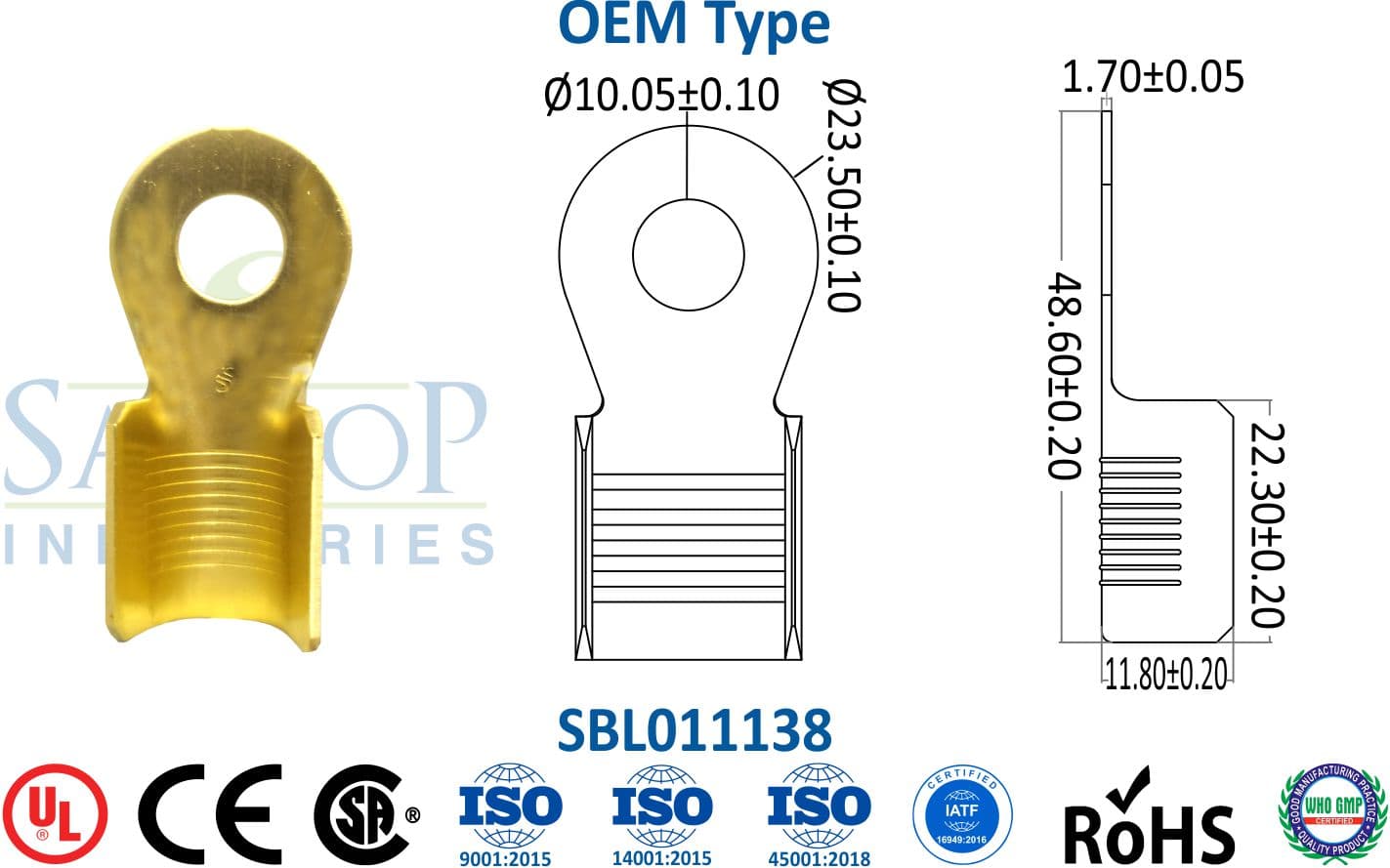 Brass Lug - OEM Type (SBL011138) - 1