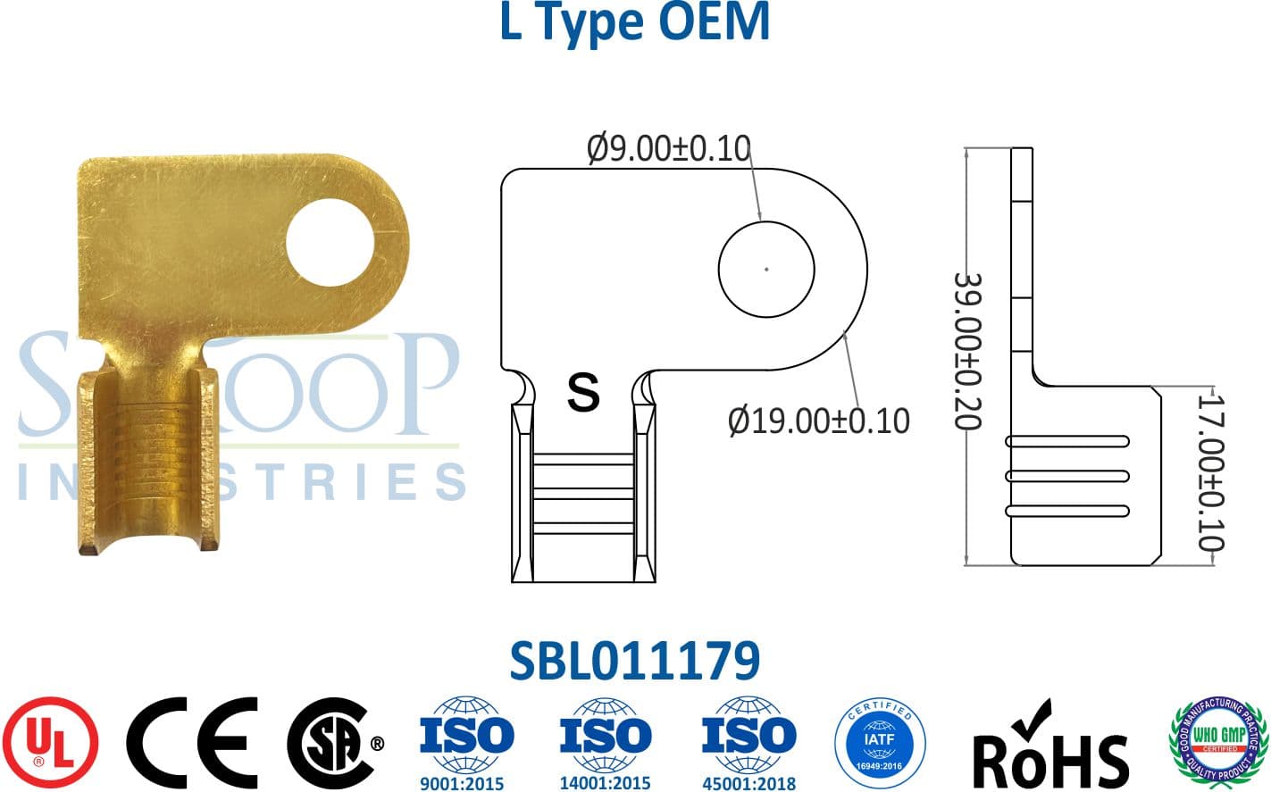 Brass Lug - L Type OEM (SBL011179) - 1