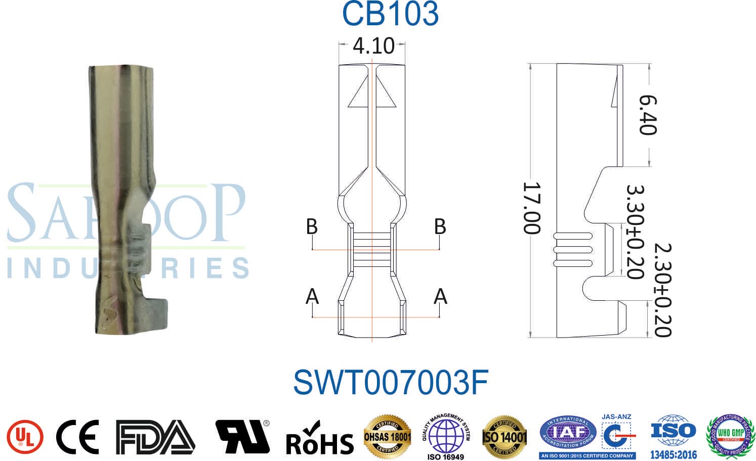 Bullet Series Terminal - CB103 Female (SWT007003F) - 1