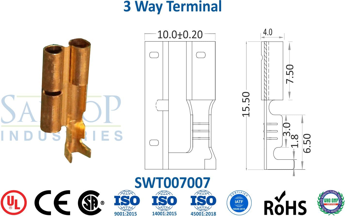 Bullet Series Terminal - 3 Way Terminal (SWT007007) - 1