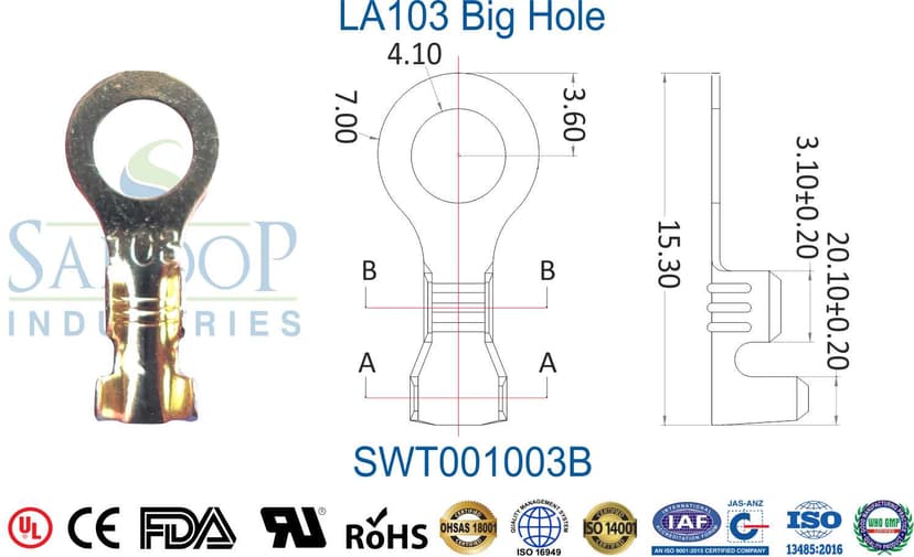 Ring Series Terminal - LA103 Big Hole (SWT001003B)