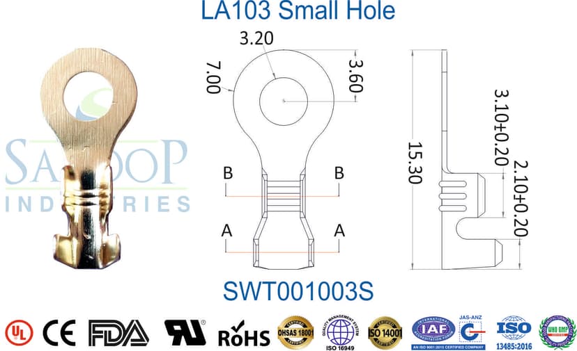 Ring Series Terminal - LA103 Small Hole (SWT001003S)