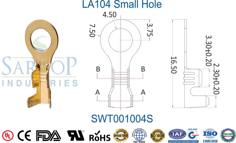 Ring Series Terminal - LA104 Small Hole (SWT001004S)