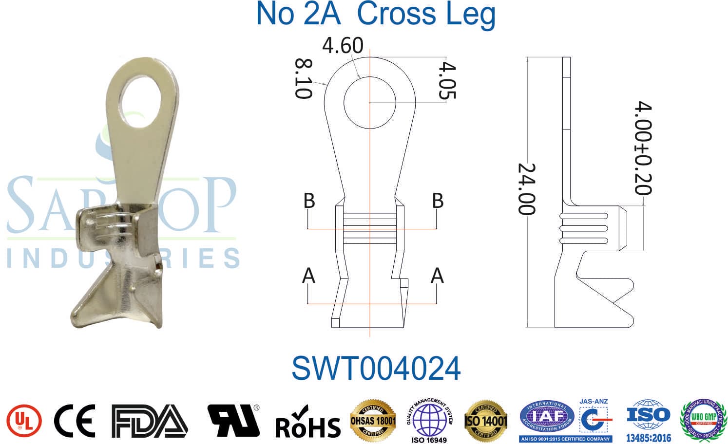Ring Series Terminal - No 2A Cross Leg (SWT004024) - 1
