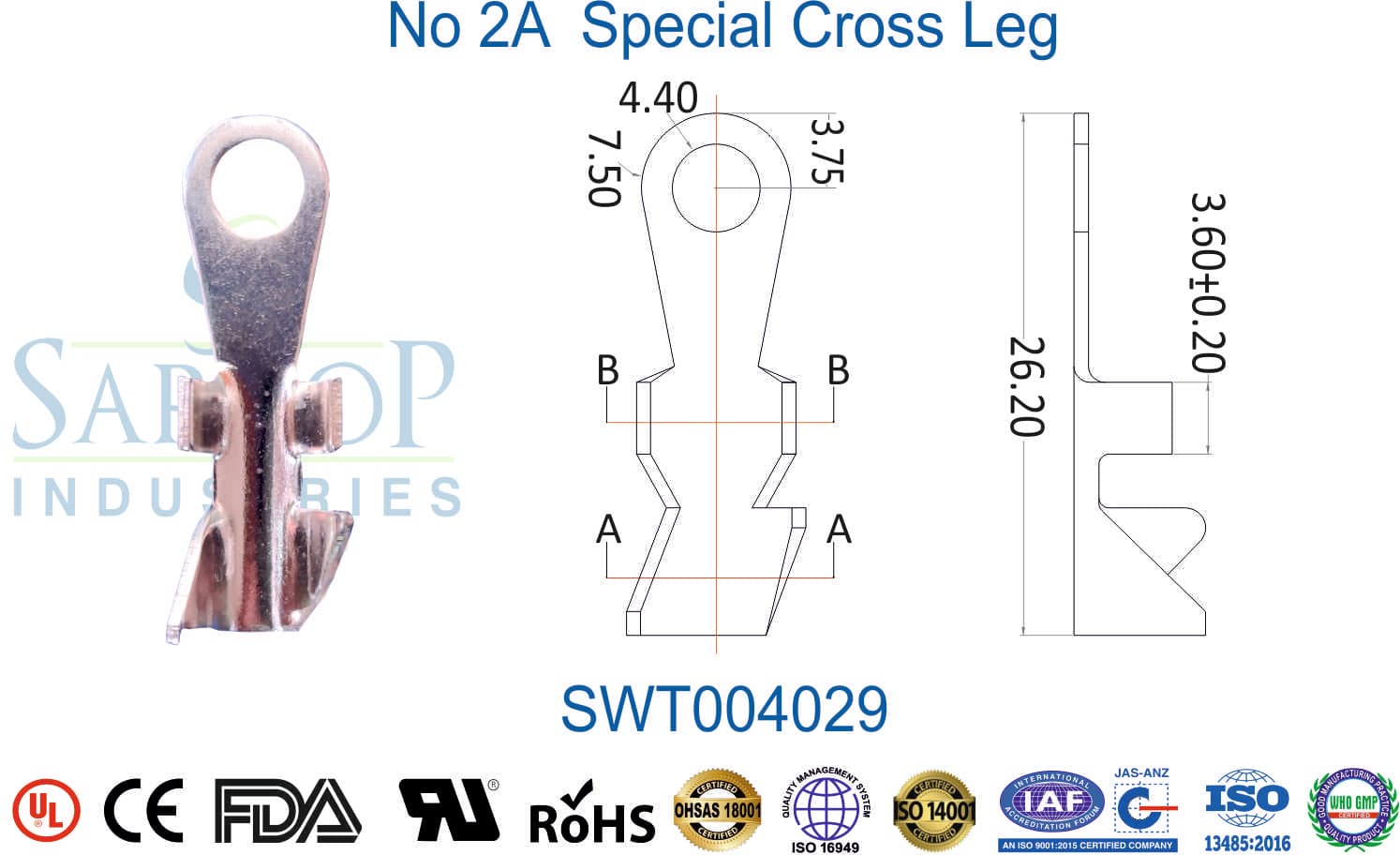 Ring Series Terminal - No 2A Special Cross Leg (SWT004029) - 1