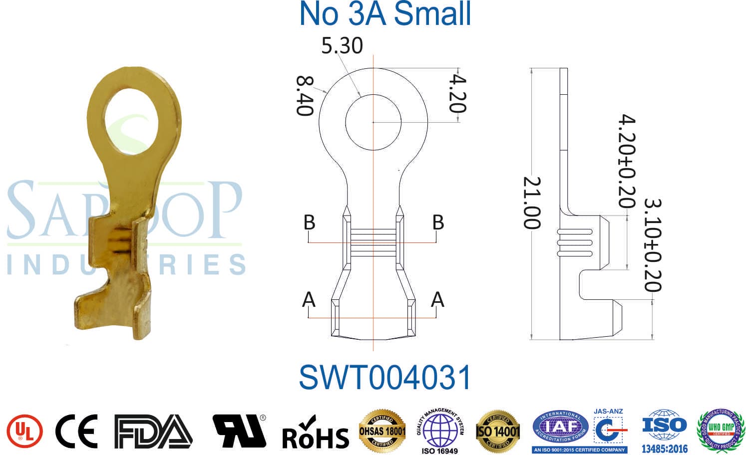 Ring Series Terminal - No 3A Small (SWT004031) - 1