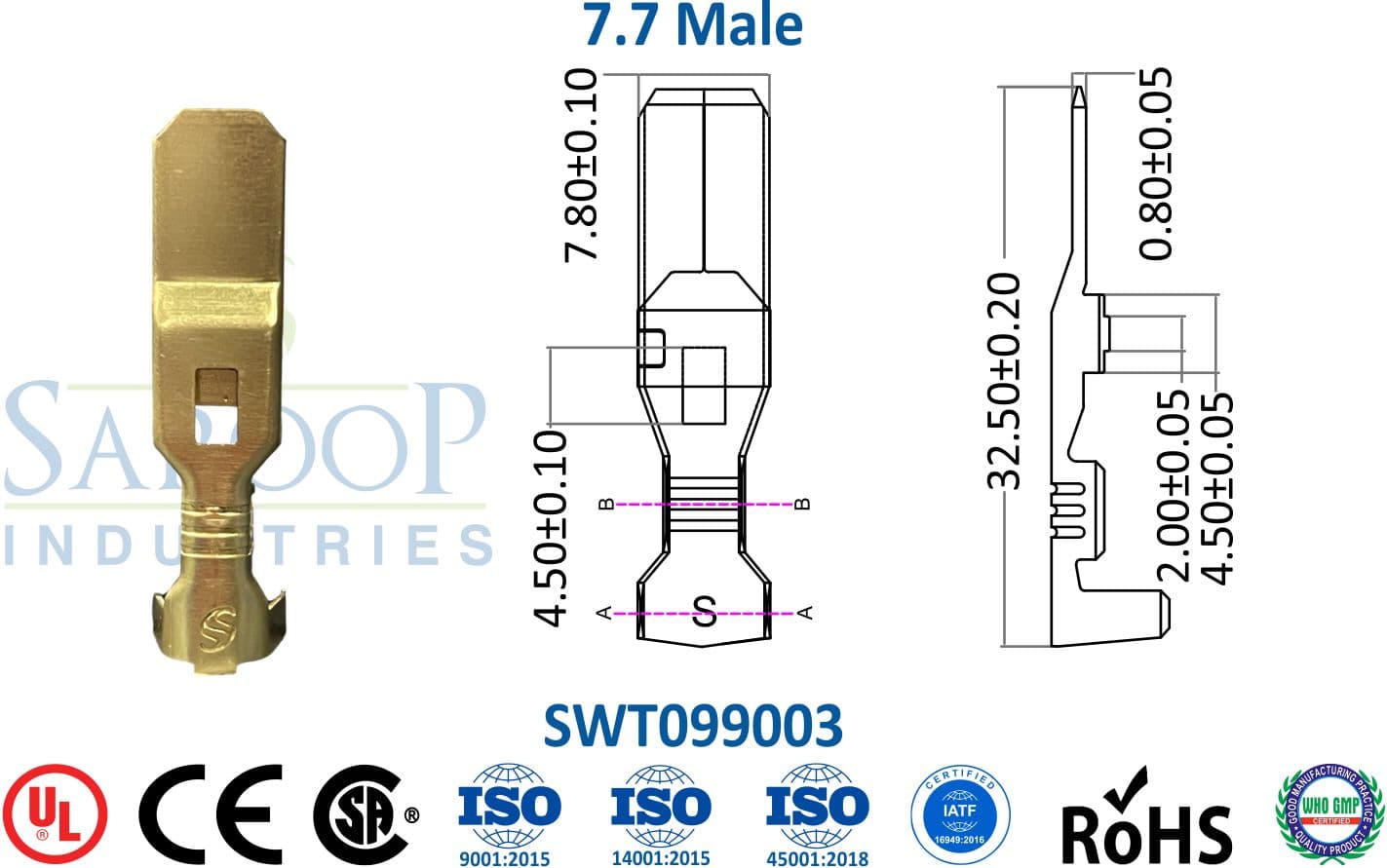 Special Series Terminal - 7.7 Male (SWT099003) - 1