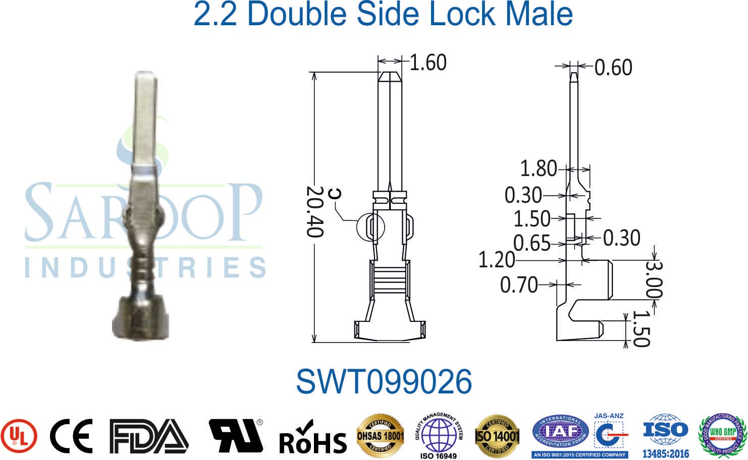 Special Series Terminal - 2.2 Double Side Lock (SWT099026) - 1