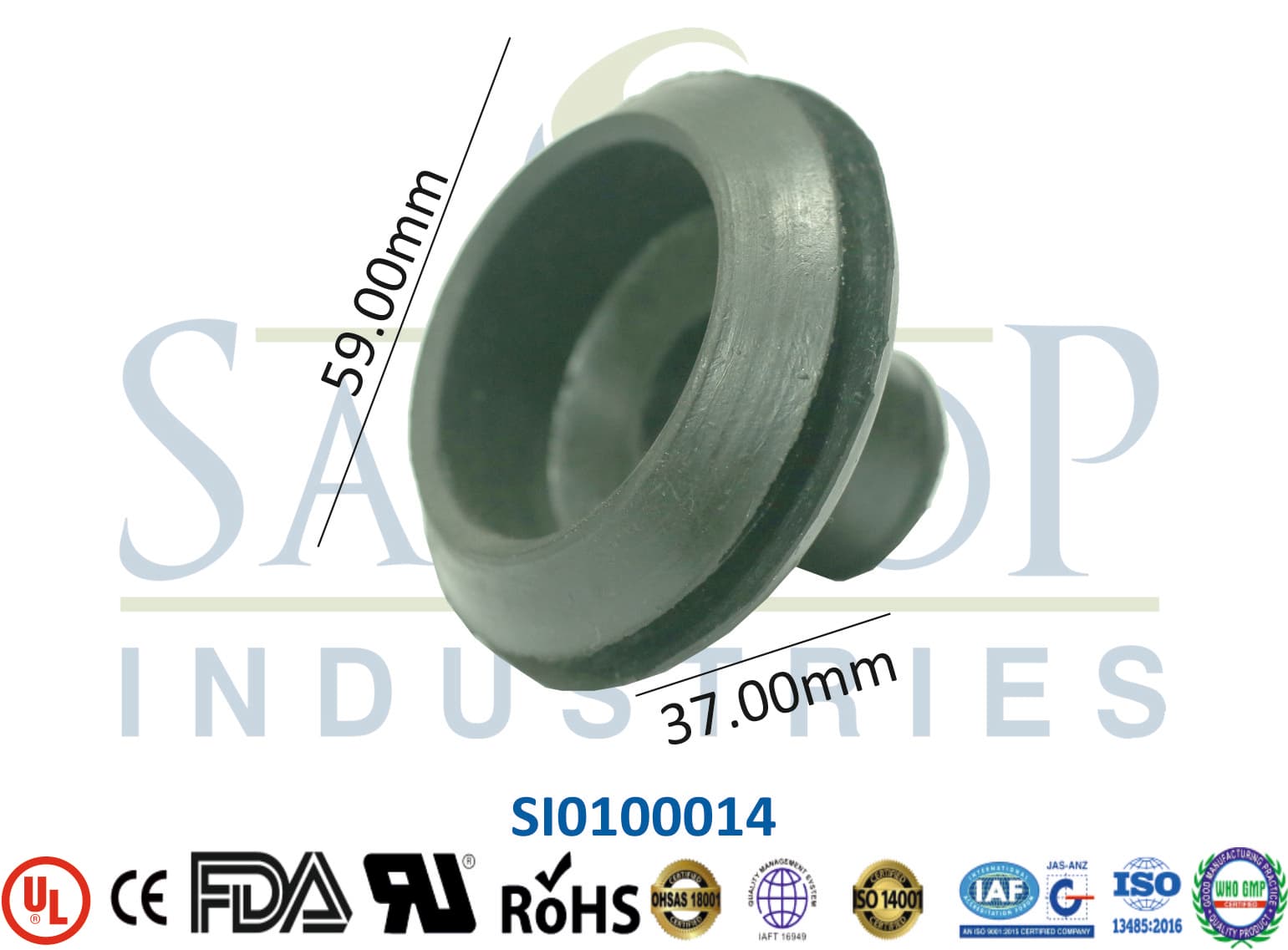 Rubber Grommet - 70mm x 37mm - 1