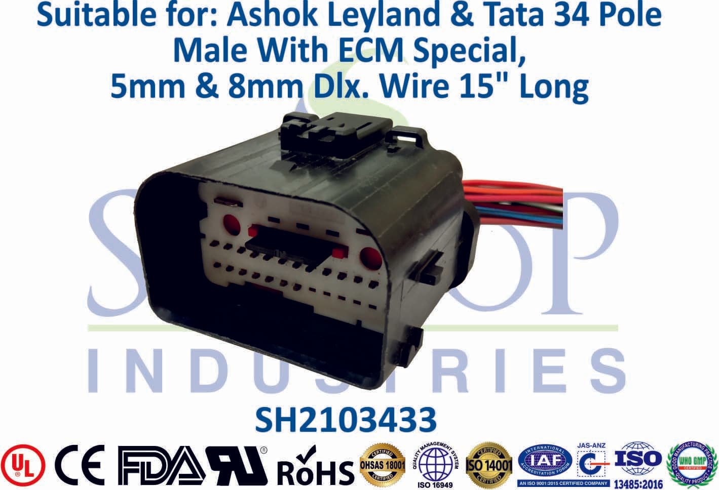 Ashok Leyland & Tata 34 Pole Female - ECM (15" Long) - 1