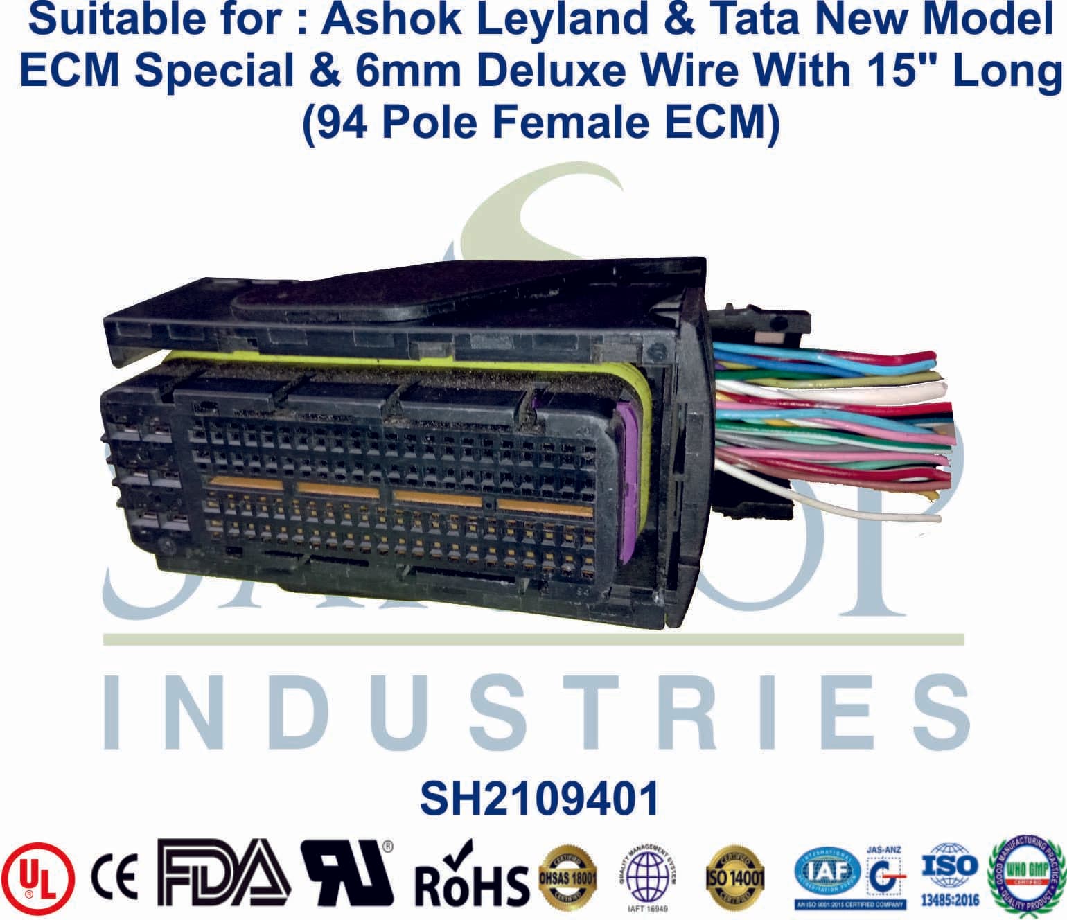 Ashok Leyland & Tata ECM New Model 94 Pole Female - 6mm (15" Long) - 1