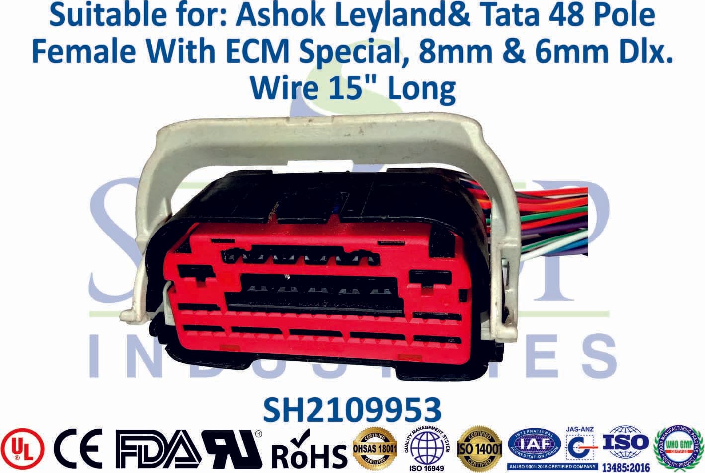 Ashok Leyland & Tata 48 Pole Female ECM - 8mm & 6mm (15" Long) - 1