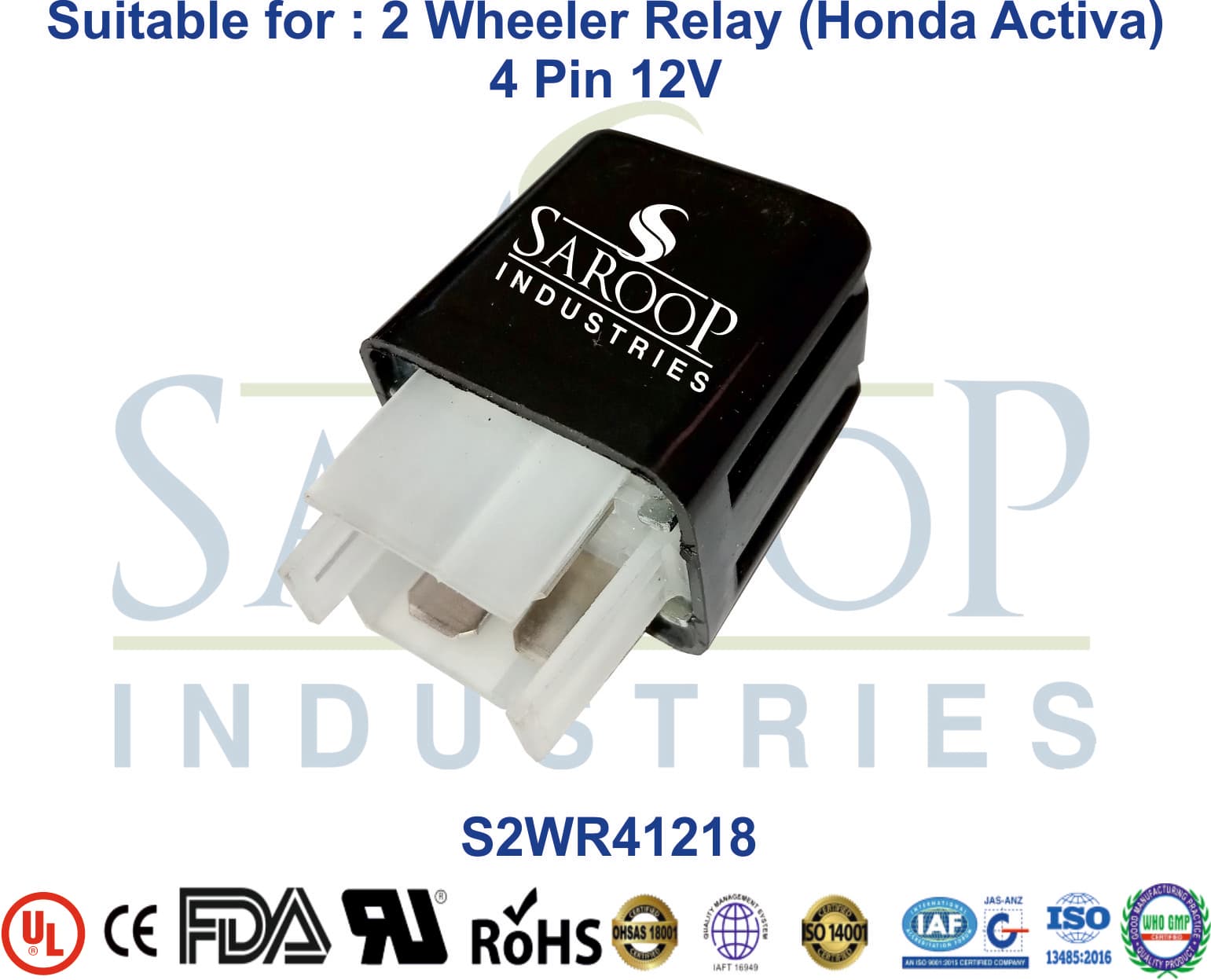 2 Wheeler Relay (Honda Activa) 4 Pin 12V - 1