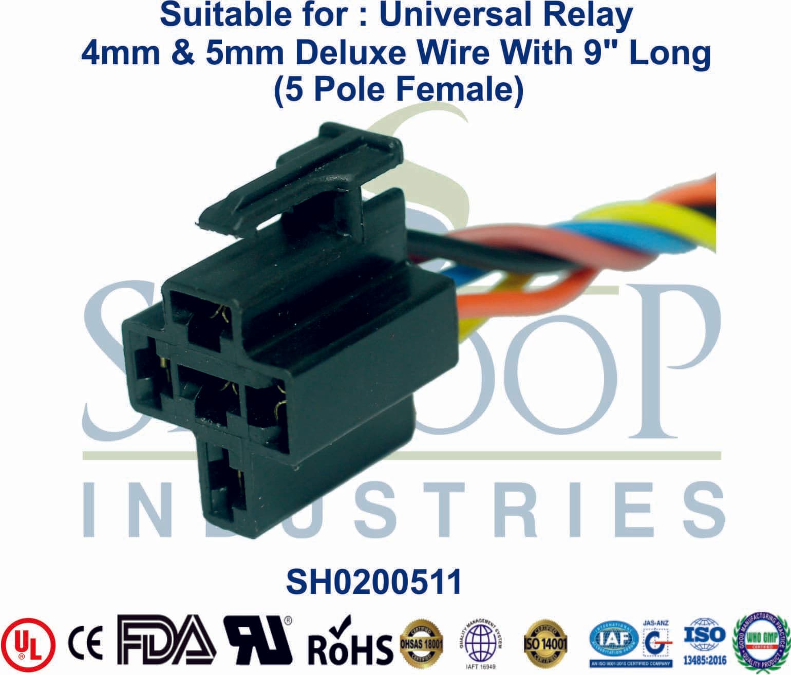 Mahindra Maximo 5 Pole Female - 3mm & 4mm Wire (12V) - 1