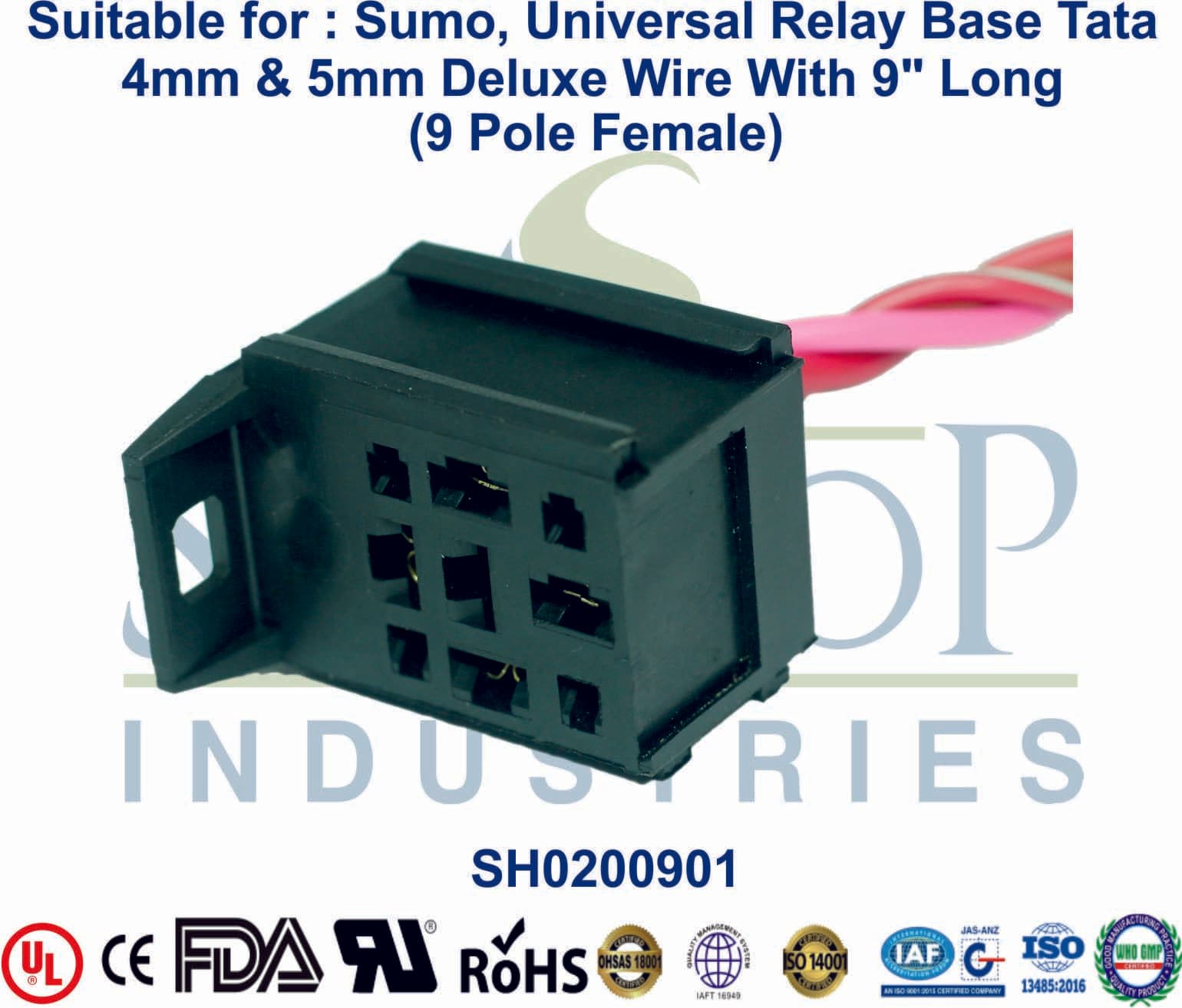 Universal Relay Base Sumo/Tata 9 Pole Female - 1