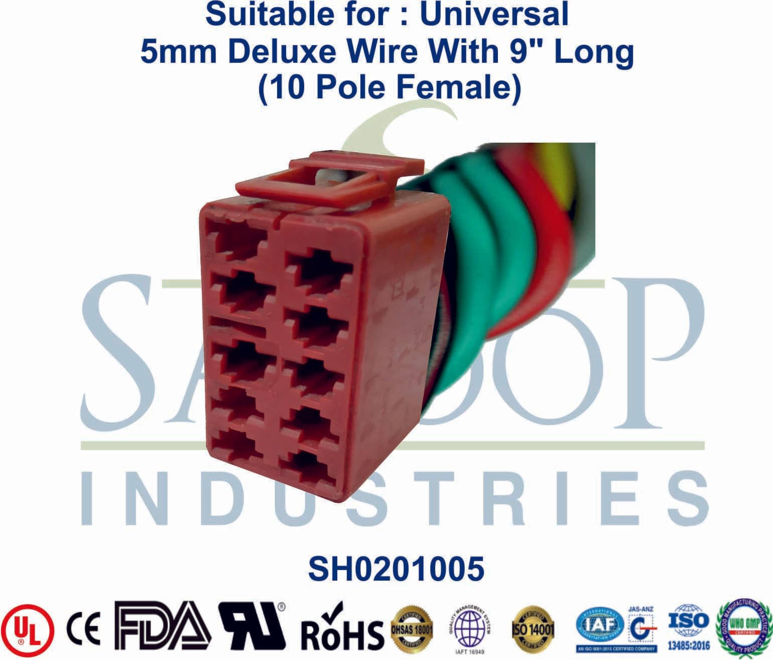 Universal 10 Pole Female Relay Base - 5mm Wire (Type 2) - 1