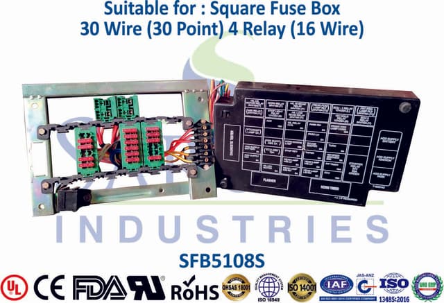 Square Fuse Box - 30 Wire (4 Relay)