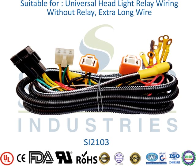Universal Head Light Wiring - Without Relay, Extra Long Wire