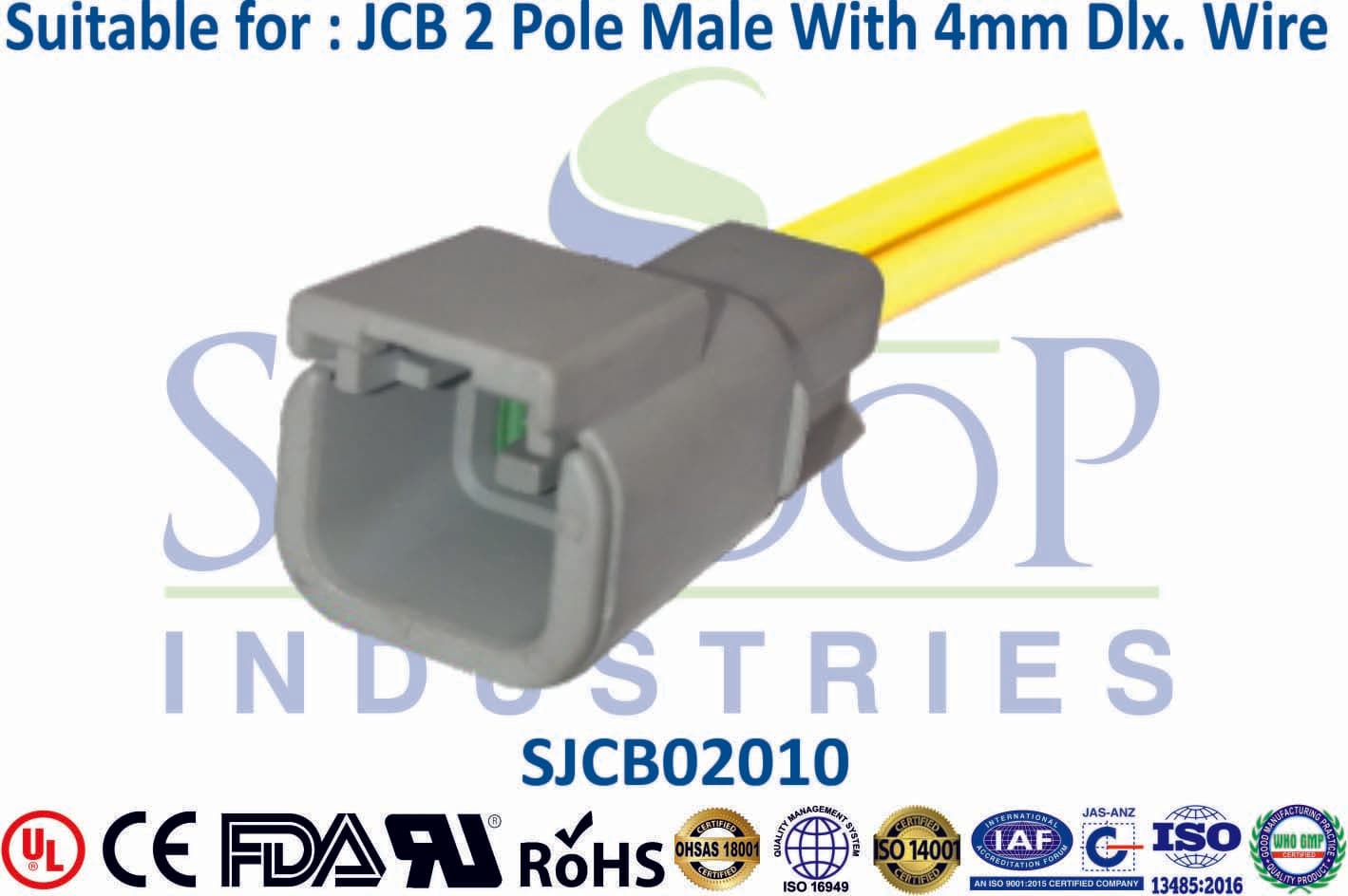 JCB Connector 2 Pole Male - Type 3 - 1