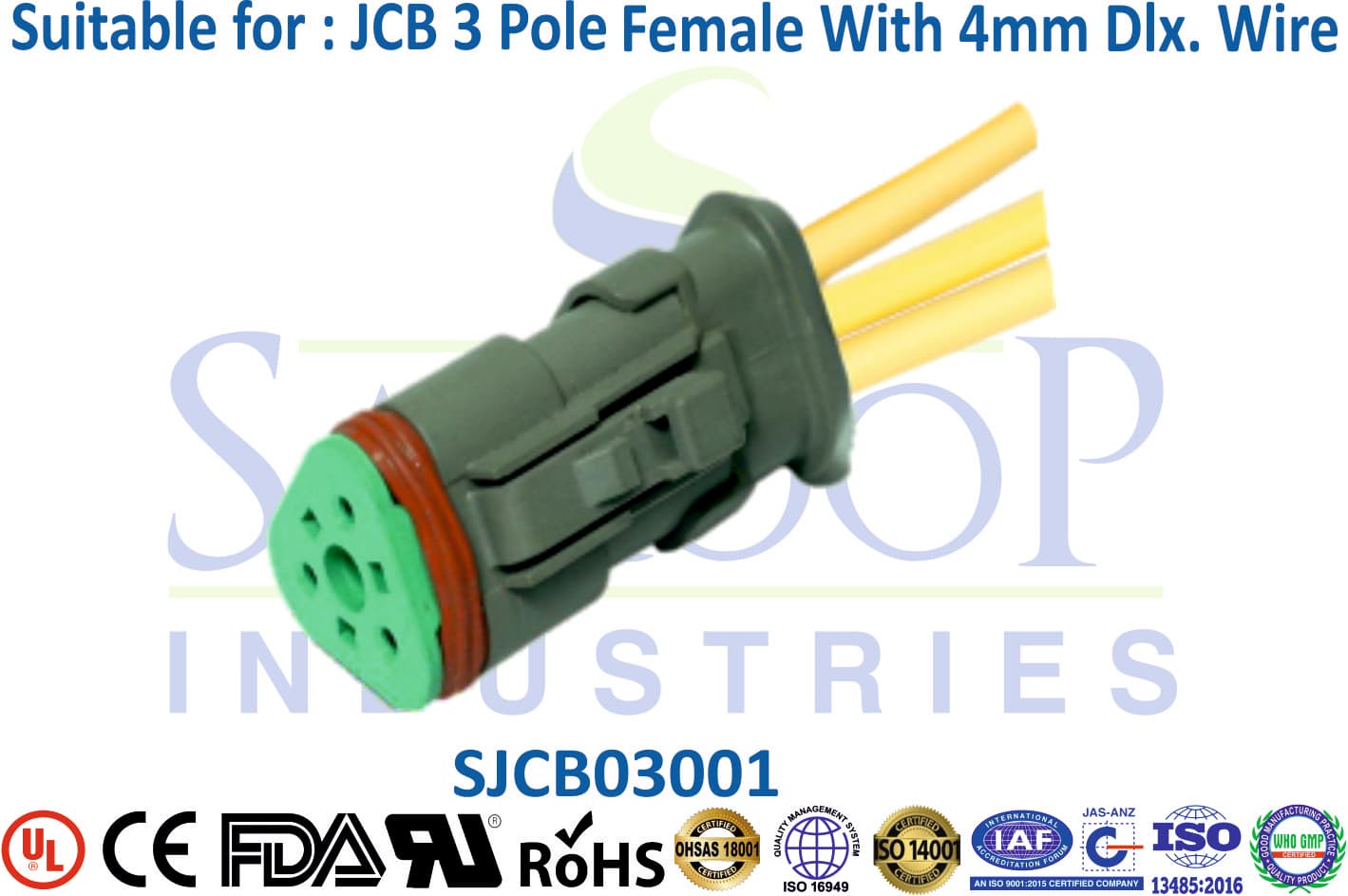 JCB Connector 3 Pole Female - 1