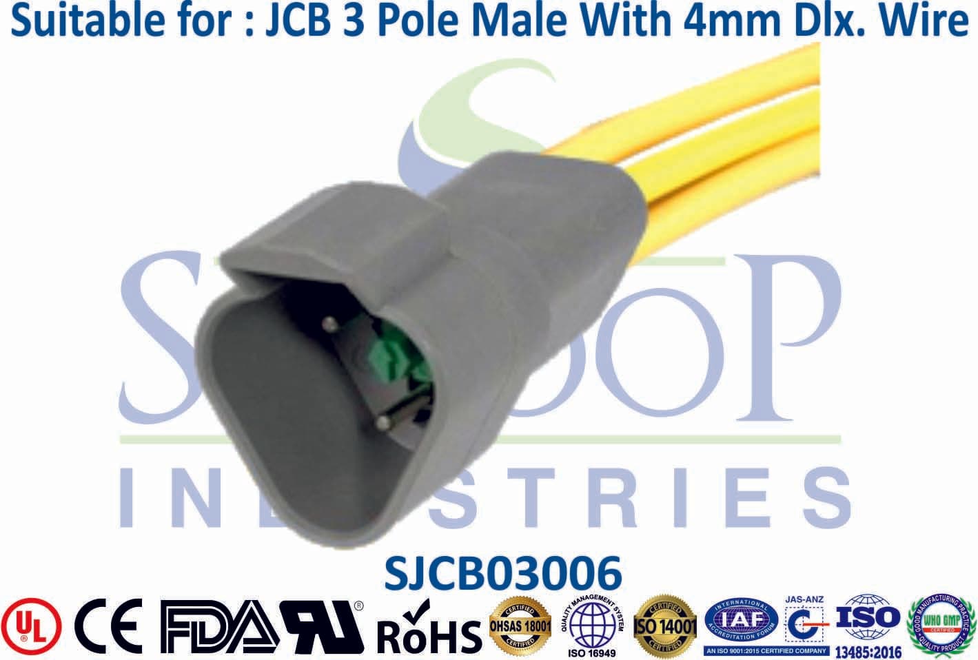 JCB Connector 3 Pole Male - Type 2 - 1