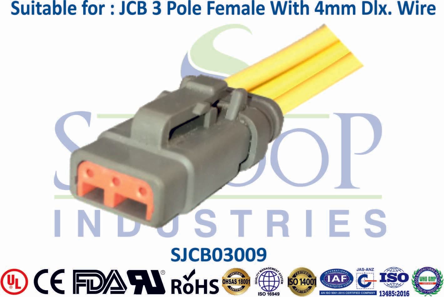 JCB Connector 3 Pole Female - Type 3 - 1