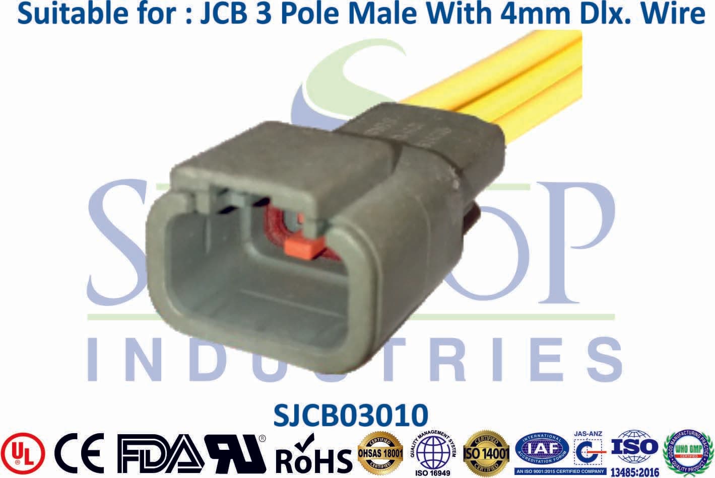 JCB Connector 3 Pole Male - Type 3 - 1