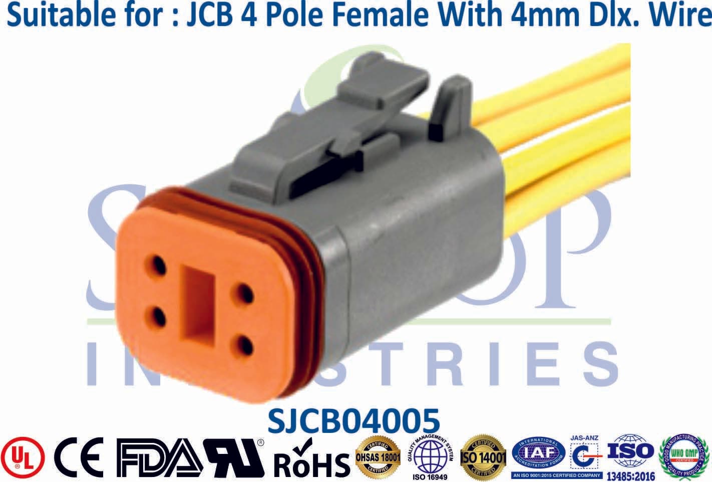JCB Connector 4 Pole Female - Type 2 - 1