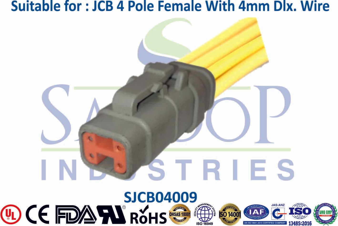 JCB Connector 4 Pole Female - Type 3 - 1