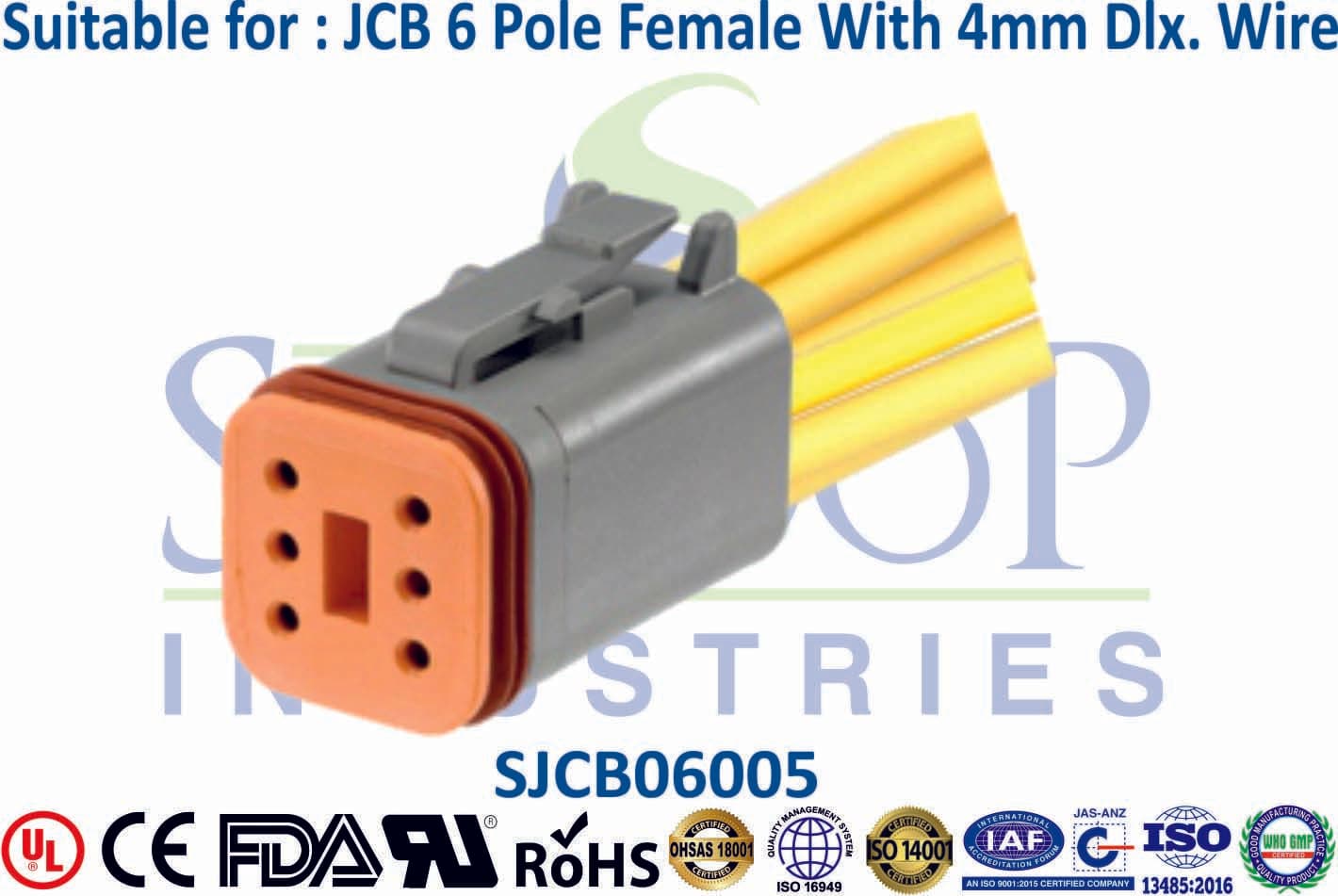 JCB Connector 6 Pole Female - Type 2 - 1