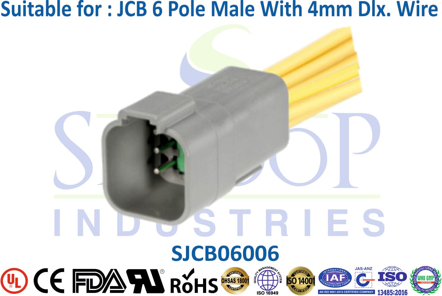 JCB Connector 6 Pole Male - Type 2 - 1