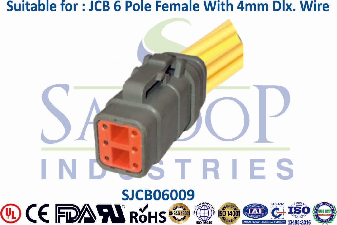 JCB Connector 6 Pole Female - Type 3 - 1