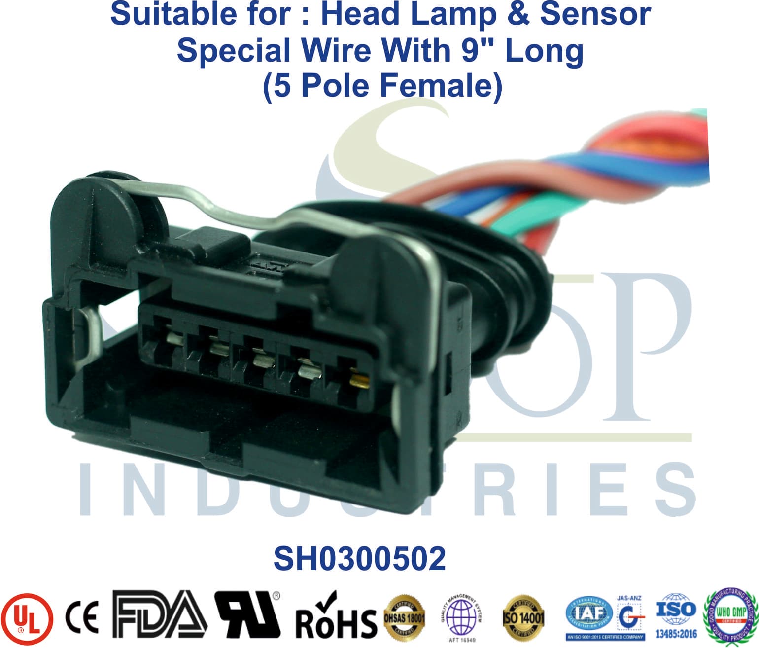 Head Lamp and Sensor 5 Pole Female JPT - 1