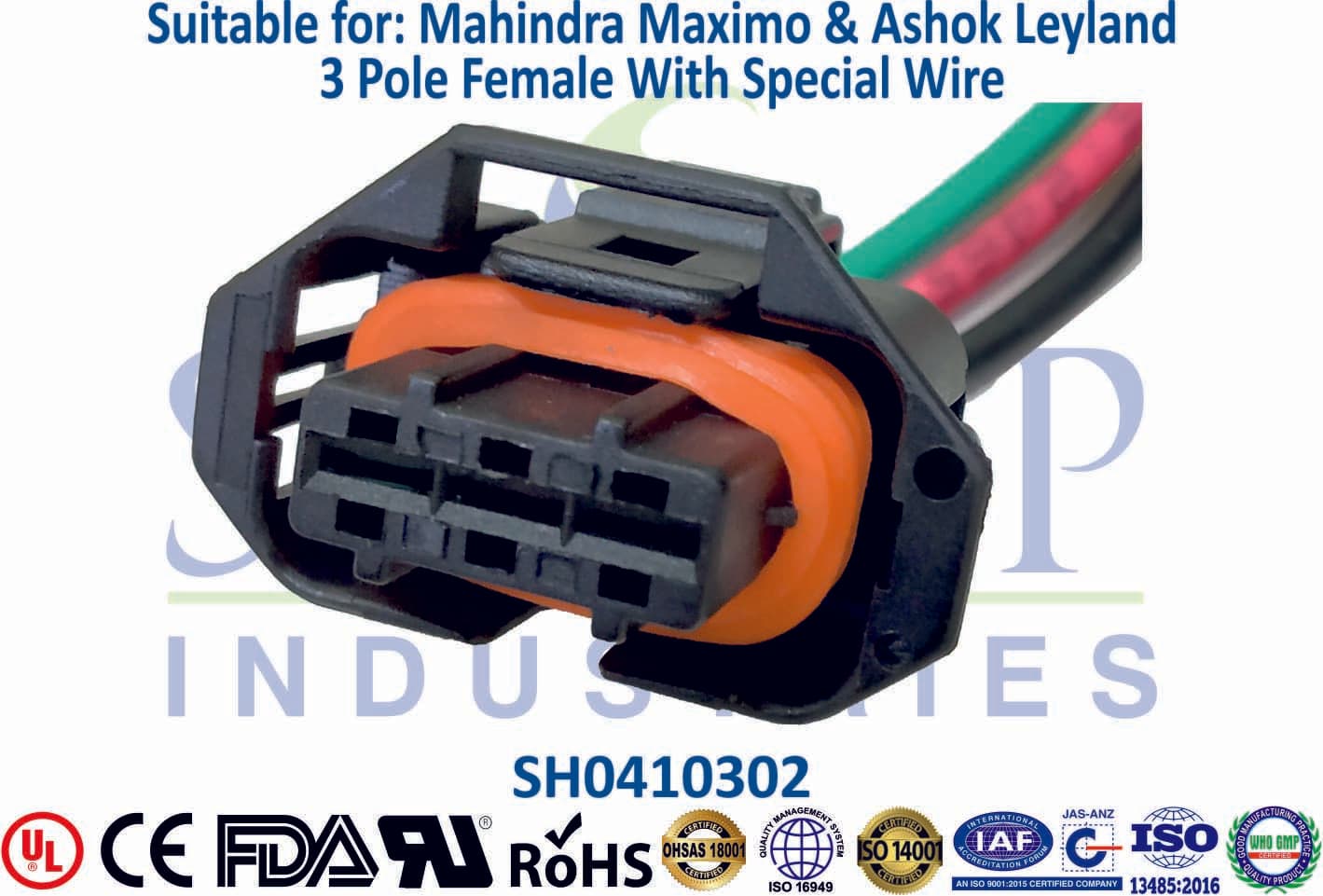 Mahindra Maximo & Ashok Leyland 3 Pole Female - Sensor - 1