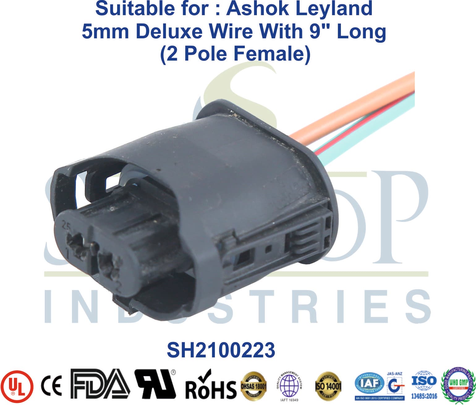 Ashok Leyland Fog Lamp 2 Pole Female - 1