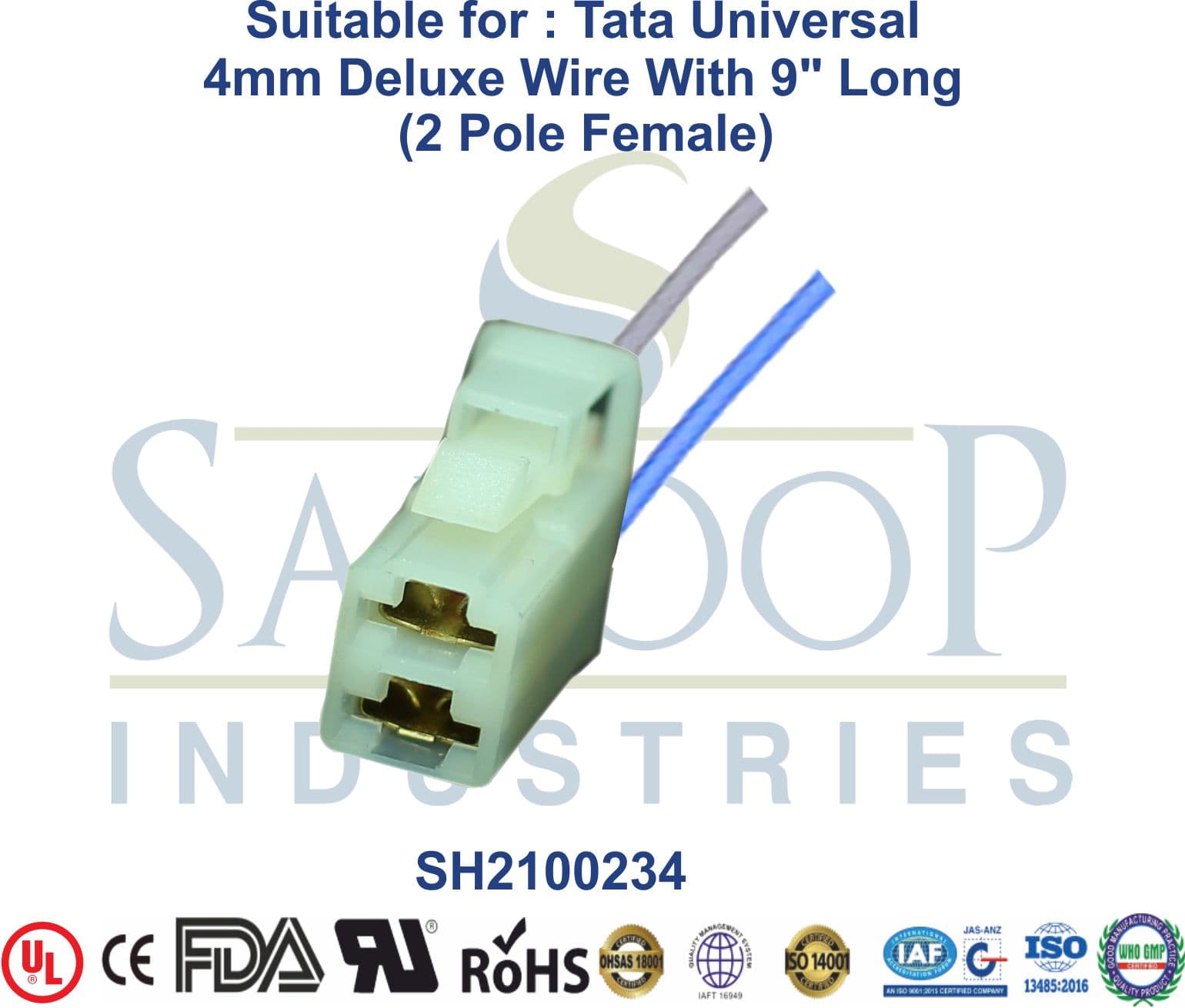 Universal Tata 2 Pole Female - 4mm Wire - 1