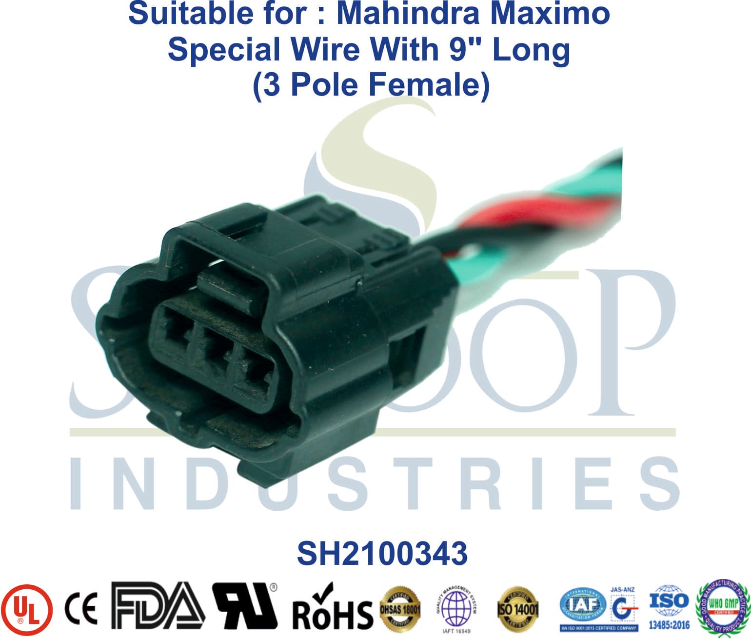 Universal Tata TP Sensor Speedometer Tavera 3 Pole Female - 1