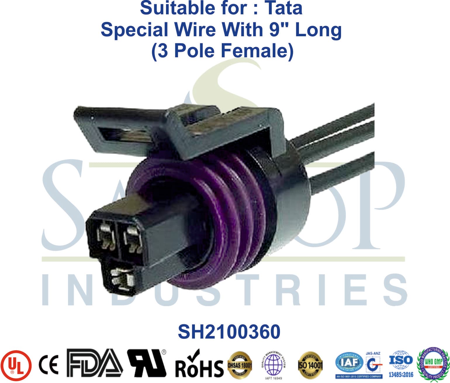 Universal Tata 3 Pole Female - 4mm Wire - 1